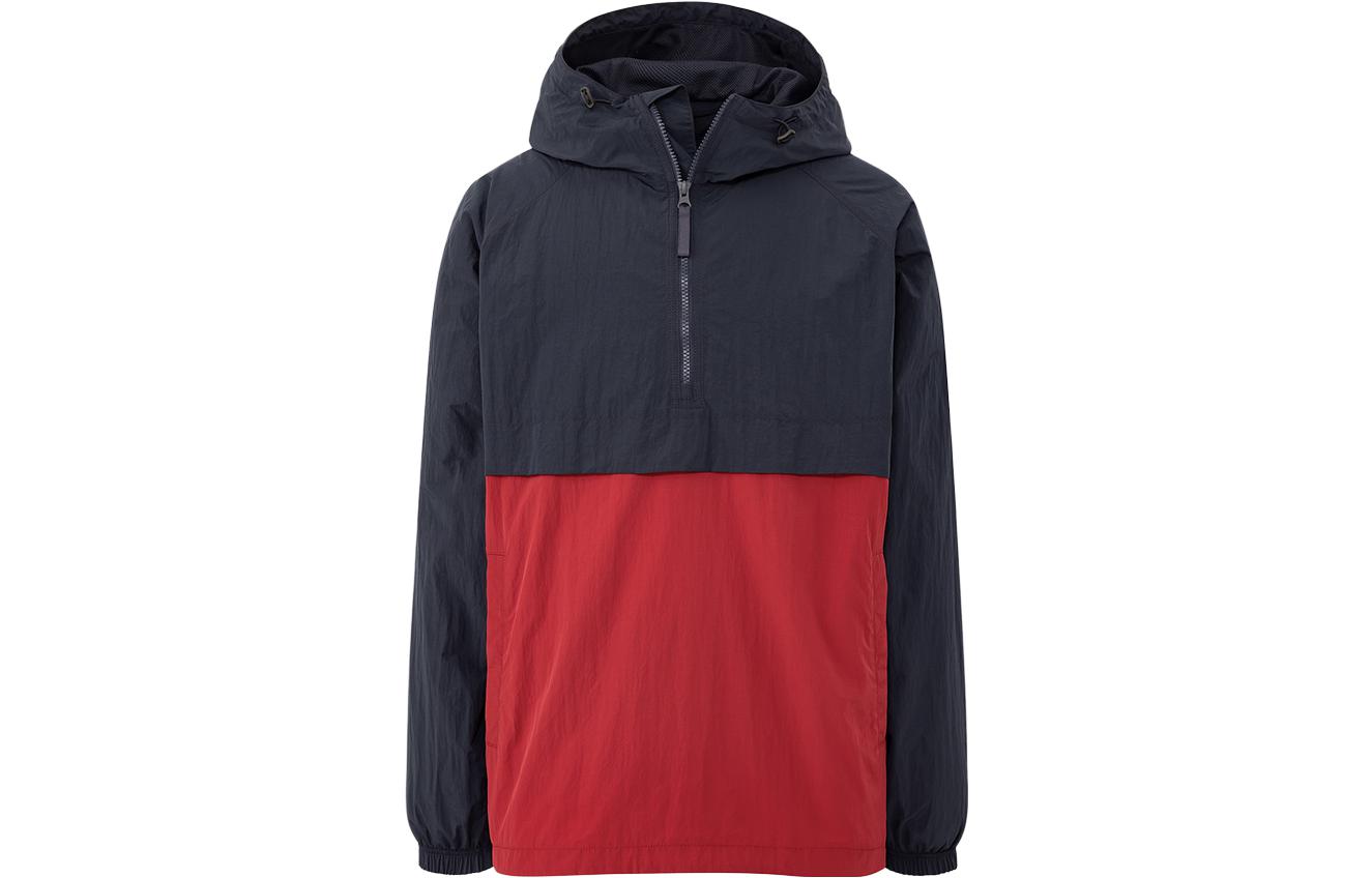 UNIQLO Half-Zip Colorblock Hoodie Unisex Casual Pullover Sweatshirt 425078-69