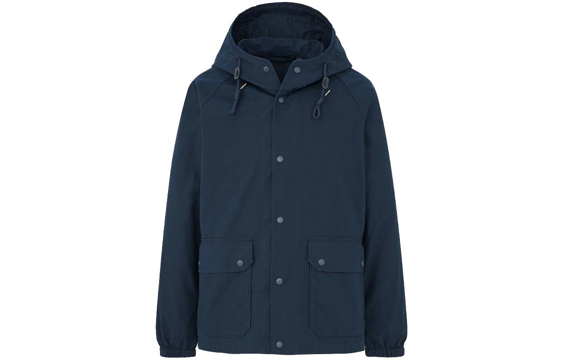 UNIQLO Hoodie Jacket Navy Blue Unisex Casual Button-Up 435672-69