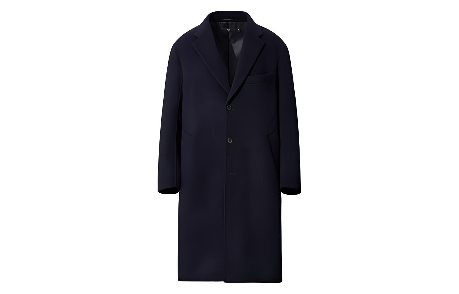 UNIQLO Jil Sander  Wool Blend Loose Fit Coat Navy Blue. 432641-69