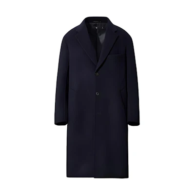 UNIQLO Jil Sander Wool Blend Loose Fit Coat Navy Blue. 432641-69