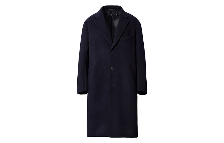 Order UNIQLO Jil Sander 羊毛混紡寬鬆大衣 深藍色 432641-69
