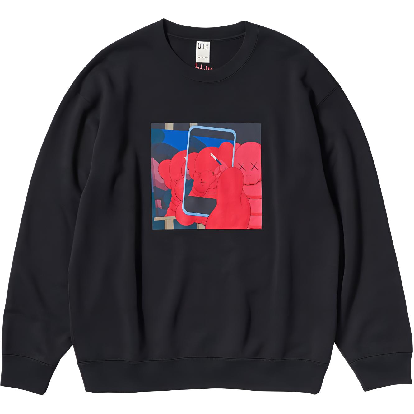 UNIQLO KAWS x WARHOL Graphic Print Pullover Crewneck Sweatshirt Unisex 476119-09