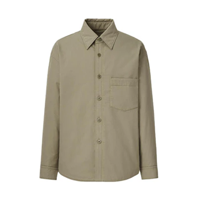UNIQLO Khaki Solid Color Button-Up Collared Jacket 442178-33