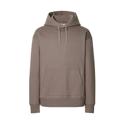 UNIQLO Khaki Solid Color Pullover Hoodie with Kangaroo Pocket 437317-33
