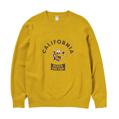 UNIQLO Letter Embroidered Cartoon Print Pullover Sweatshirt Brown Unisex 455818-47