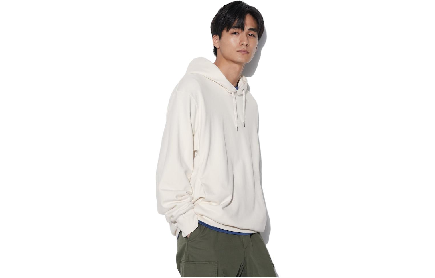 UNIQLO Long Sleeve Casual Hoodie Unisex White 465200-01