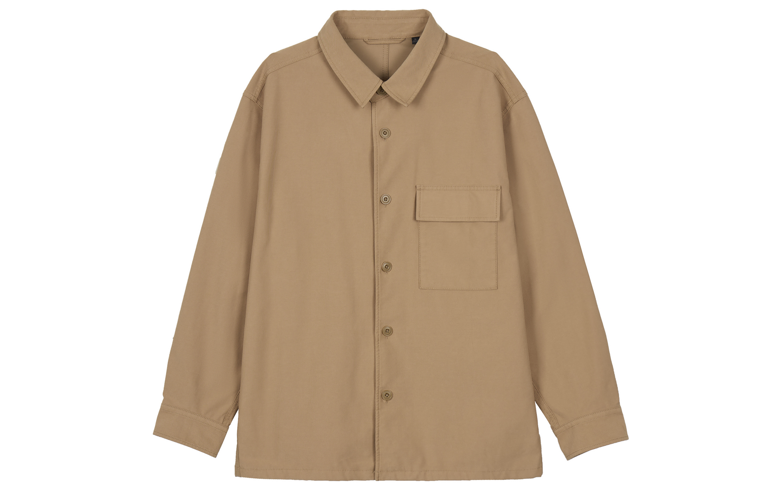 UNIQLO Loose-Fit Shirt Jacket Unisex Dark Beige 445053-32