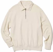 UNIQLO Loose Fit Half-Zip Pullover Sweatshirt Light Beige 456952-30 UNIQLO Loose Fit Half-Zip Pullover Sweatshirt Light Beige 456952-30