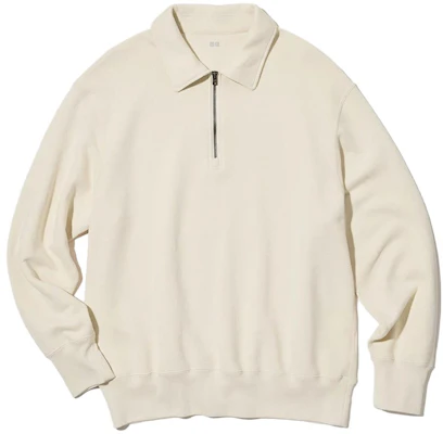 UNIQLO Loose Fit Half-Zip Pullover Sweatshirt Light Beige 456952-30 Buy UNIQLO Loose Fit Half-Zip Pullover Sweatshirt Light Beige 456952-30