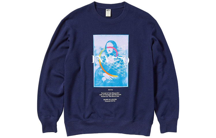 UNIQLO Louvre Museum Long Sleeve Sweatshirt Unisex - Navy Blue 445835-69