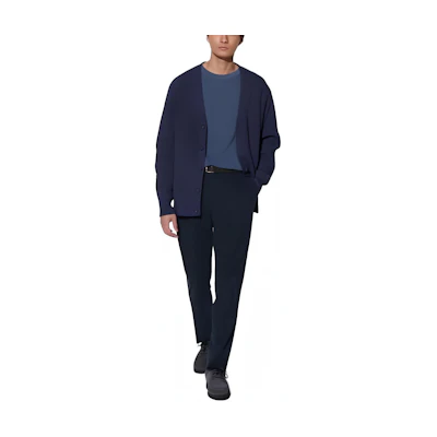 UNIQLO Men’s Airy Comfort Solid Color Zip Casual Pants Deep Sea Blue 463821-69