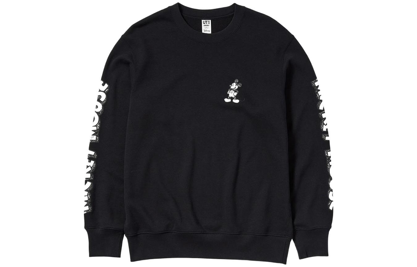 UNIQLO Mickey Alphabet Graphic Sweatshirt Unisex - Black 446218-09
