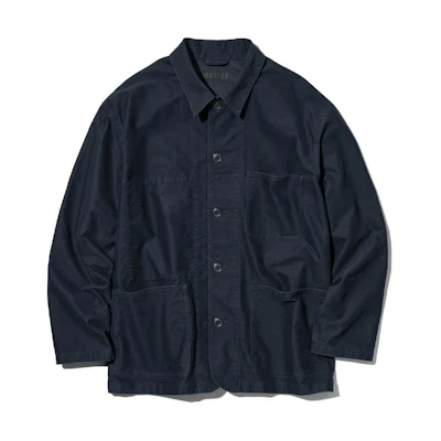 UNIQLO Minimalist Blue Pocket Collar Jacket Unisex 453227-68