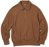 UNIQLO Minimalist Half-Zip Sweatshirt Brown 456952-35 UNIQLO Minimalist Half-Zip Sweatshirt Brown 456952-35