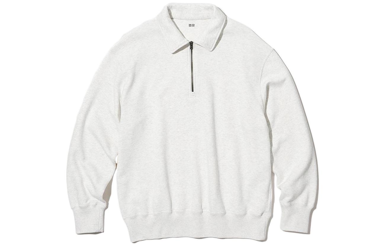 UNIQLO Minimalist Half-Zip Sweatshirt Light Gray - 456952-02