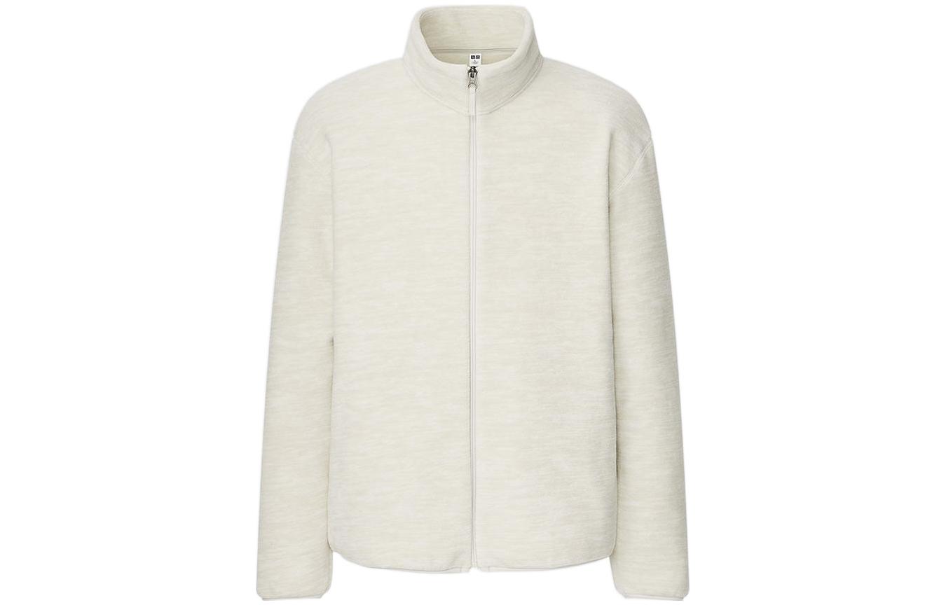 UNIQLO Neutral White Zip-Up Stand Collar Casual Jacket 440592-01