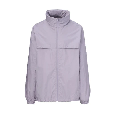 UNIQLO Oversized Detachable Hood Jacket Blue Purple Long Sleeve 448025-72
