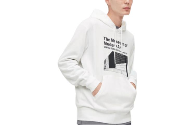 UNIQLO Oversized Letter Print Hoodie Unisex White 453715-00