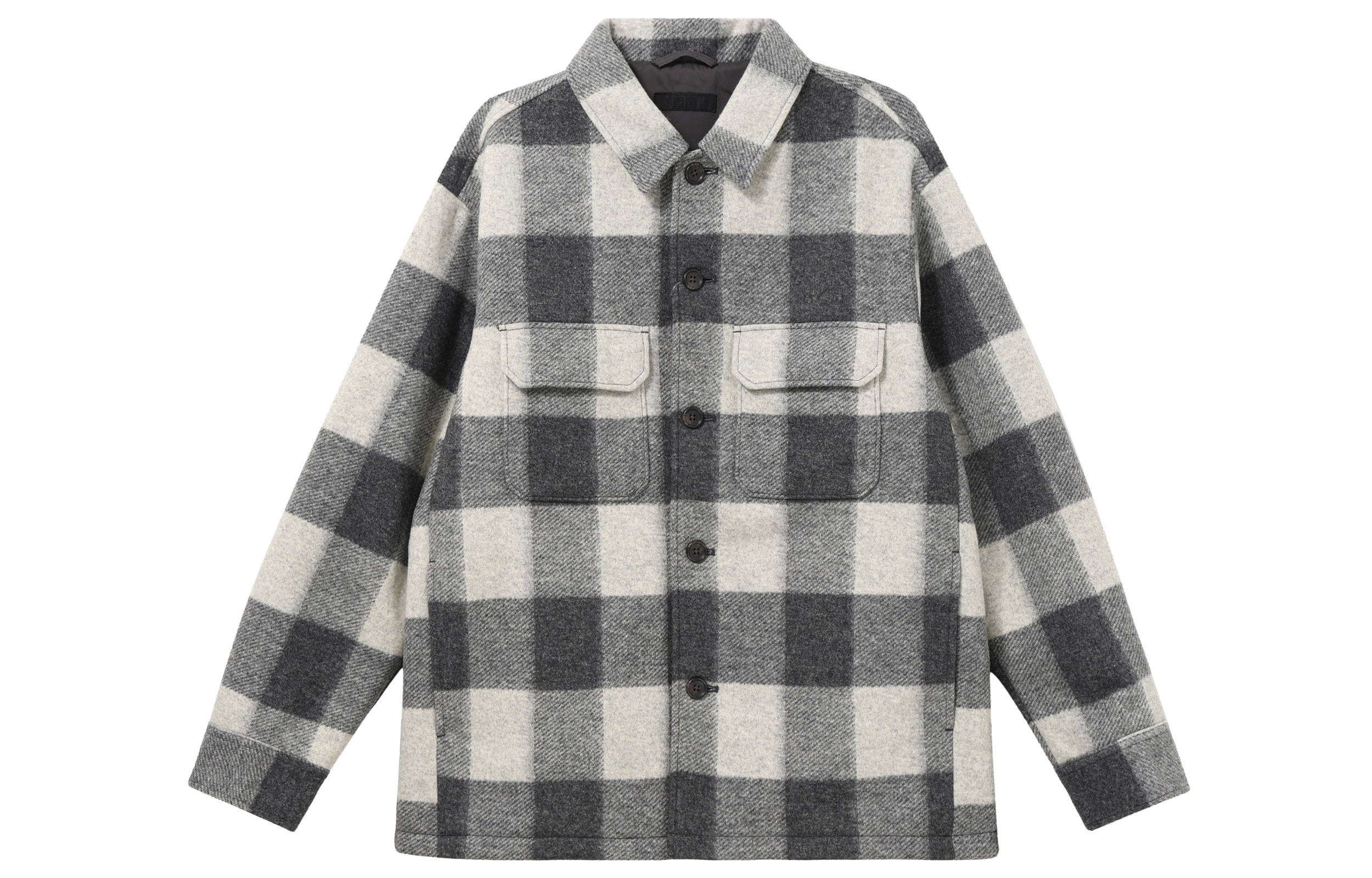 Order UNIQLO Plaid Button-Up Long Sleeve Shirt Jacket Unisex - Light Gray 449618-05