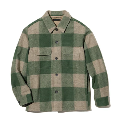 UNIQLO Plaid Collared Long-Sleeve Shirt Jacket Unisex - Teal Green 449618-55