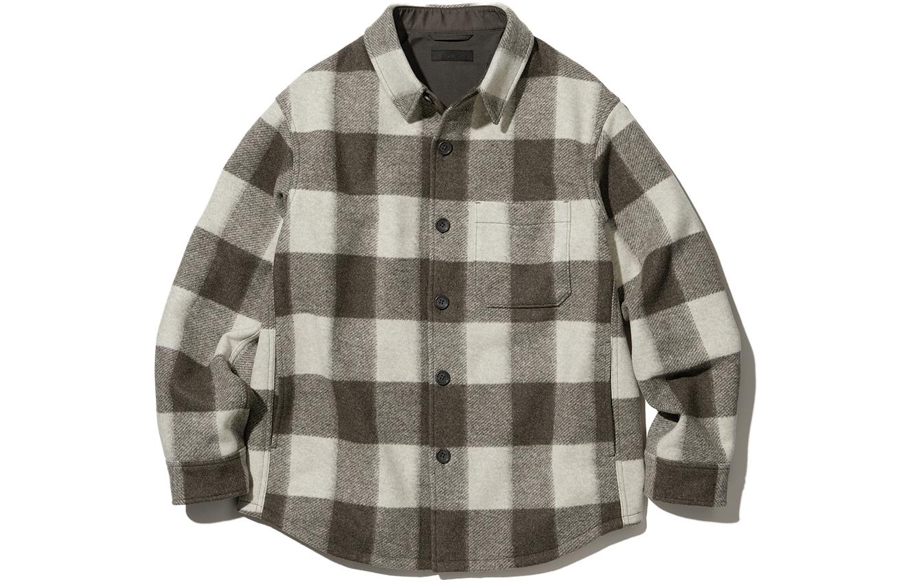 UNIQLO Plaid Jacket Coat Unisex - Chestnut Brown 459591-37