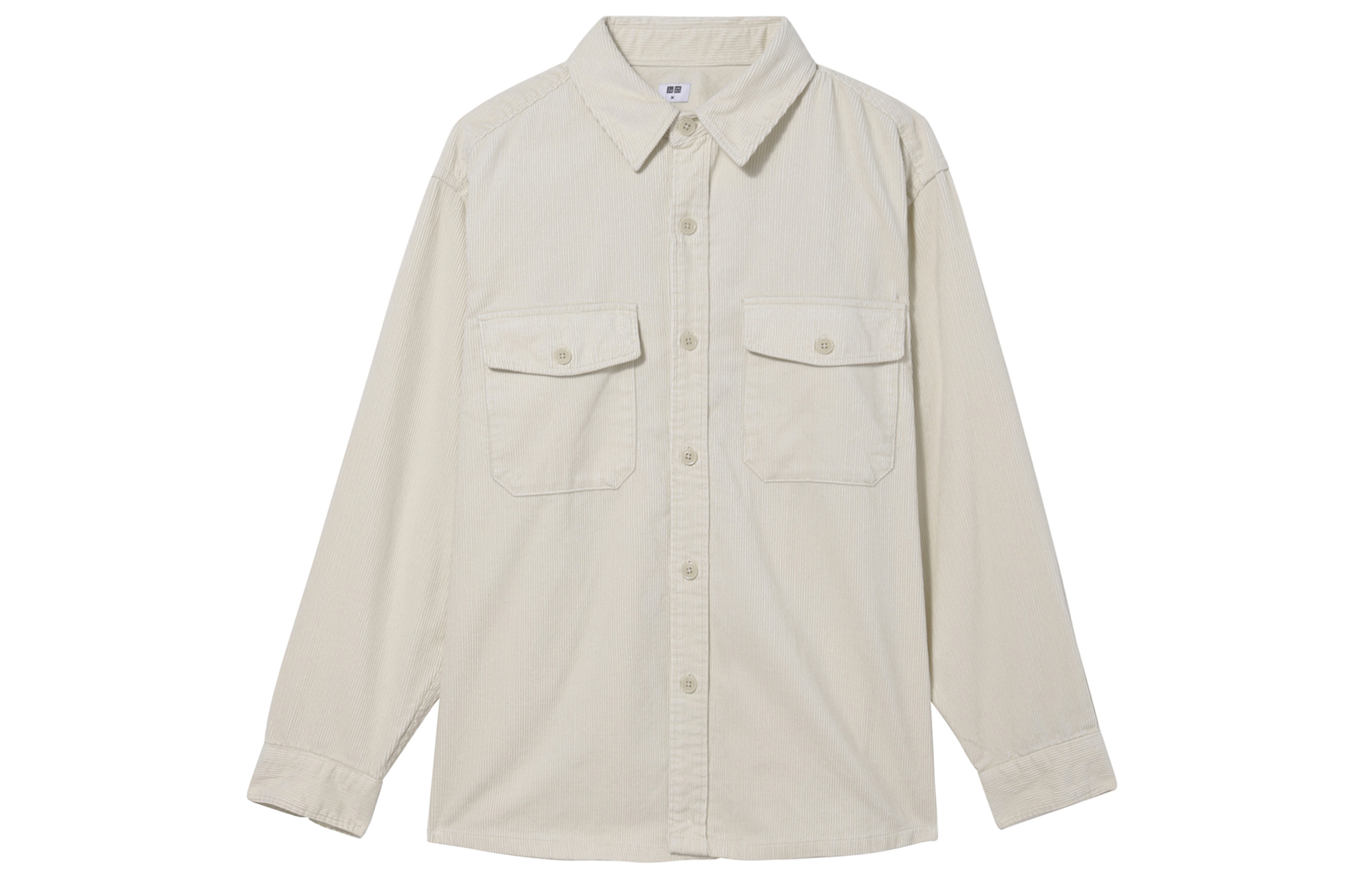 UNIQLO Plain Collared Loose Shirt Jacket Unisex Off-White 472897-01