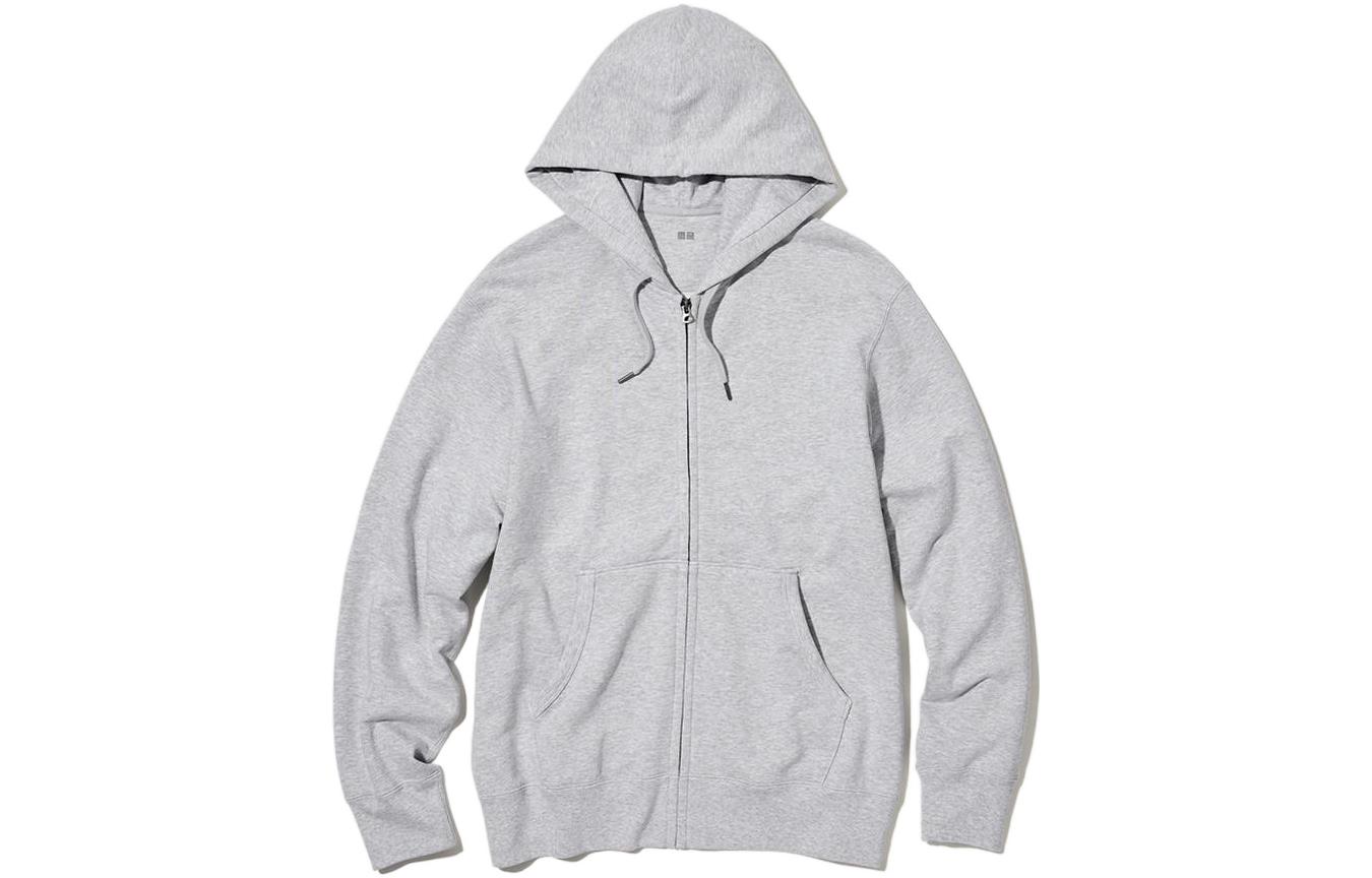 UNIQLO Plain Gray Zip-Up Hoodie with Hood 455400-05