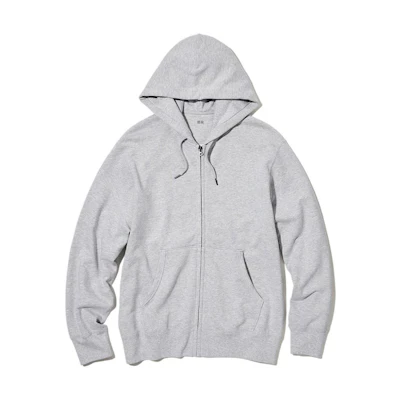UNIQLO Plain Gray Zip-Up Hoodie with Hood 455400-05