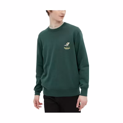 UNIQLO Plain Green Sweatshirt with Dog Embroidery Unisex 453657-59