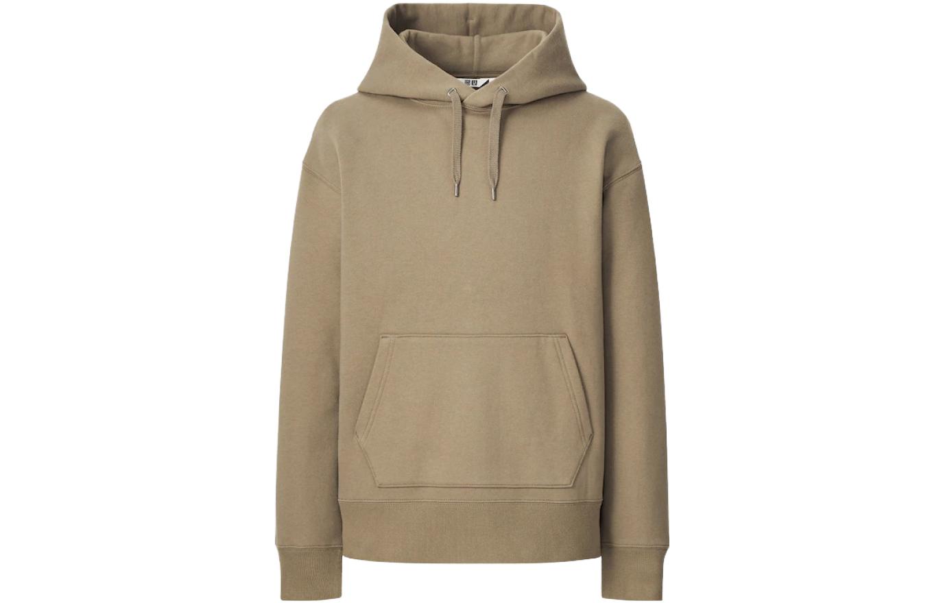 UNIQLO Plain Hoodie Pullover Unisex Khaki Color 442459-33