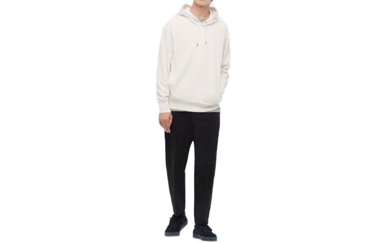 UNIQLO Plain Hoodie Pullover Unisex Off-White 444967-01