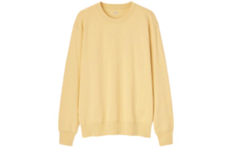 UNIQLO Plain Oversized Crewneck Sweatshirt Unisex Light Yellow 444966-42