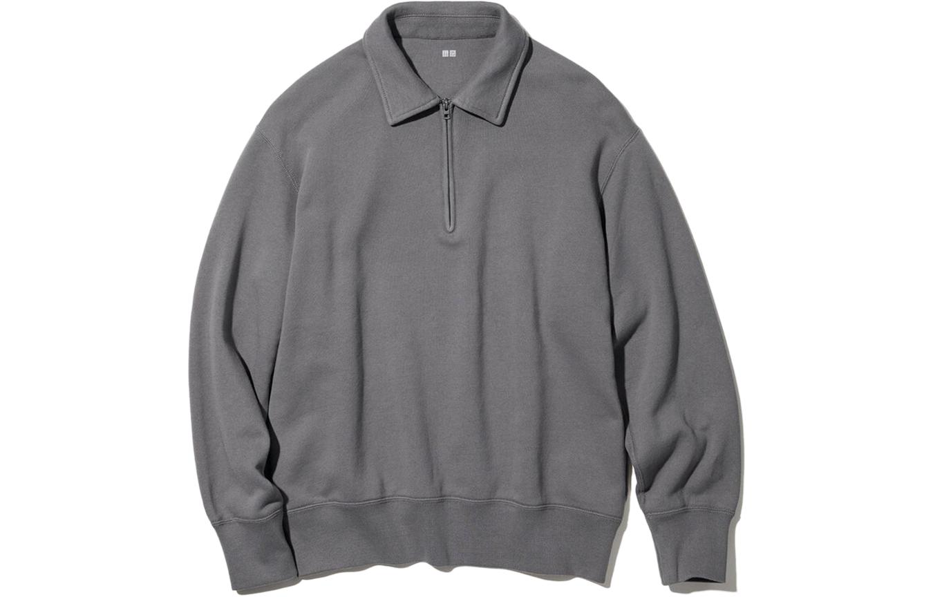 UNIQLO Plain Polo Collar Straight Sweatshirt 463644-06