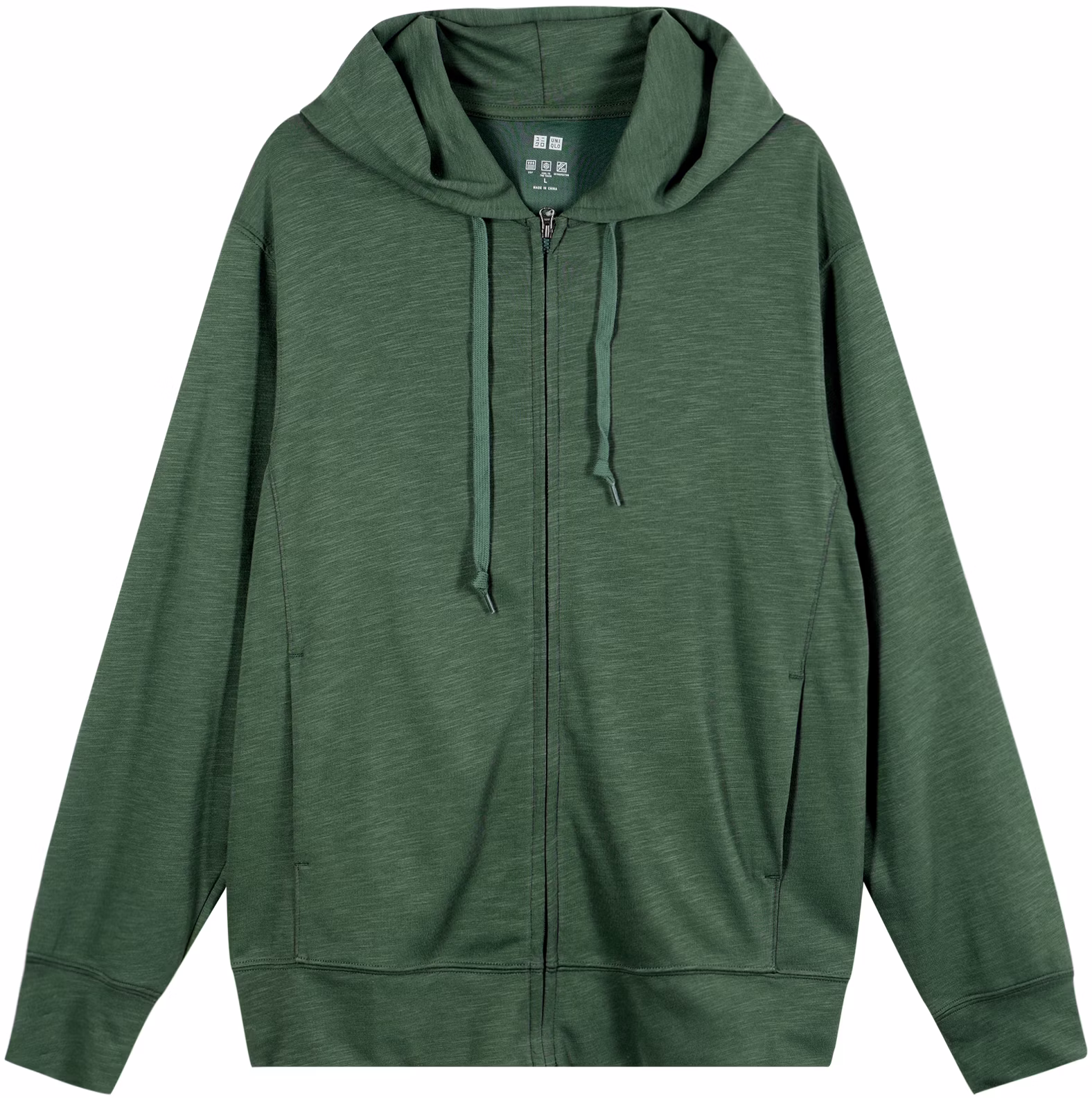 uniqlo-plain-zip-up-hoodie-green-unisex-loose-fit-455412-58