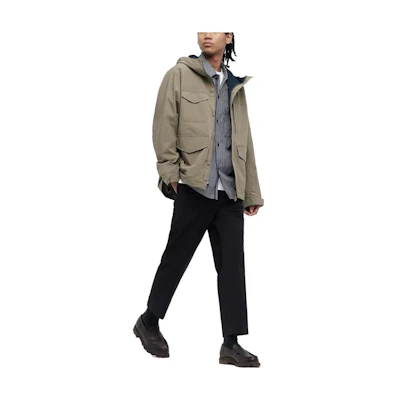 UNIQLO Plain Zip Hoodie Jacket Beige Unisex Long Sleeve Windbreaker 444553-32