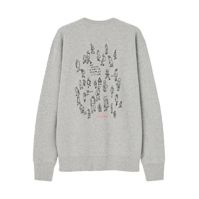 UNIQLO Printed Sweatshirt Unisex Gray 436028-03