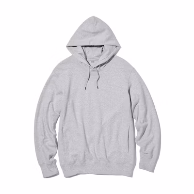 UNIQLO Simple Pullover Hoodie Unisex Long Sleeve Light Gray 455395-05