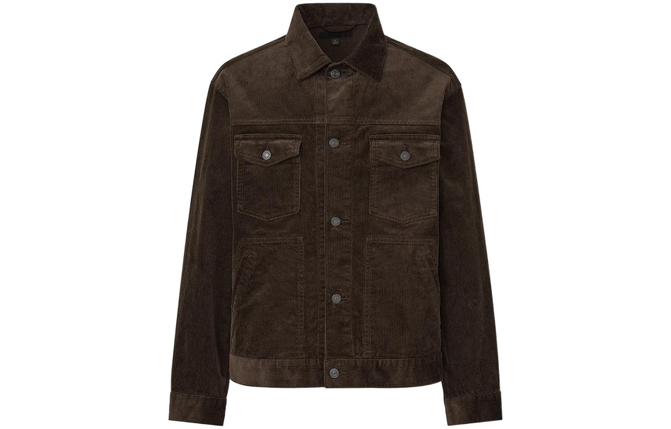 UNIQLO Single-Breasted Pocket Jacket Brown 443384-38