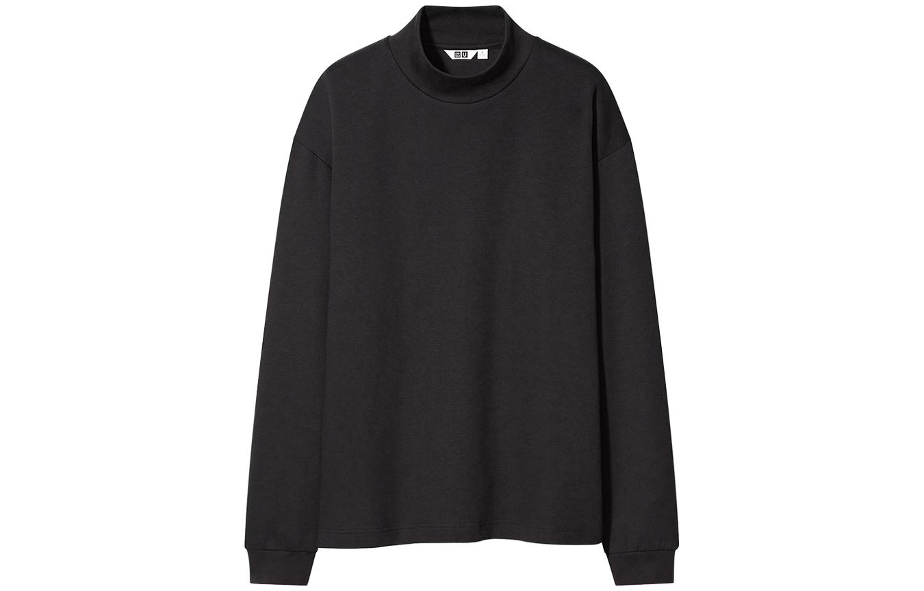 UNIQLO Solid Black Turtleneck Sweatshirt Unisex 440437-09