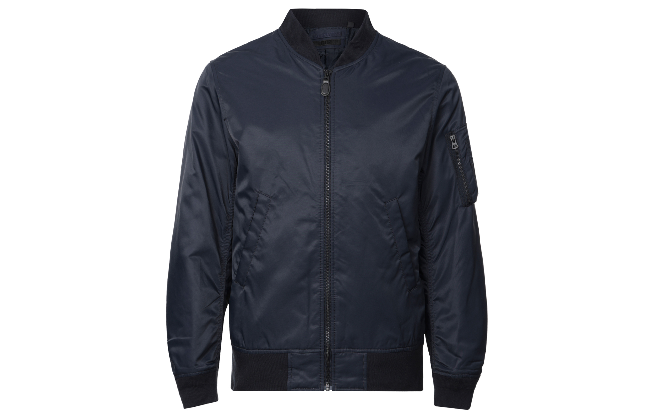 UNIQLO Solid Color Collarless Military Jacket - Navy Blue 442143-69