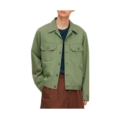 UNIQLO Solid Color Long Sleeve Jacket Coat - Grass Green 426037-53