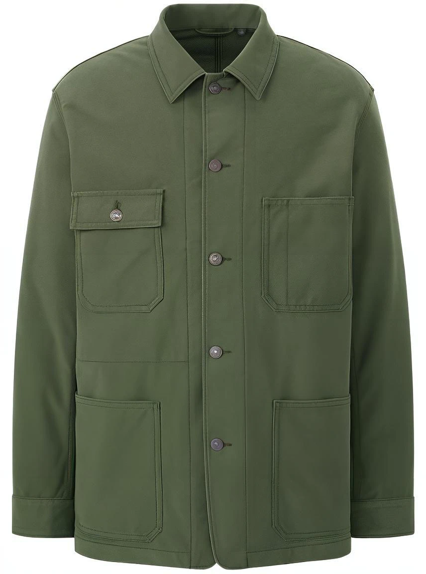 uniqlo-solid-color-olive-green-denim-jacket-long-sleeve-unisex-casual-wear-433066-56