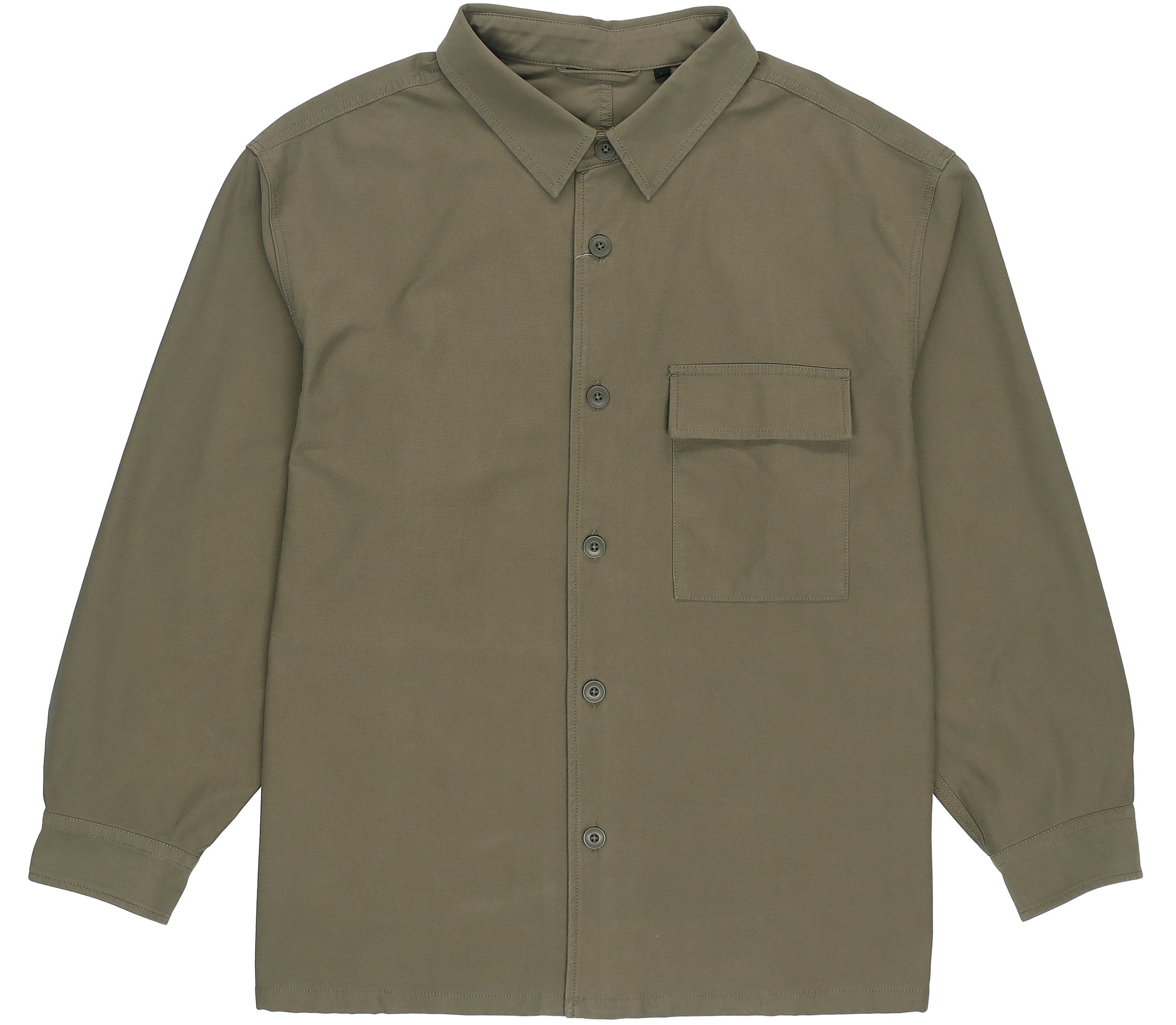 UNIQLO Solid Color Olive Shirt Jacket Long Sleeve Unisex 445053-56