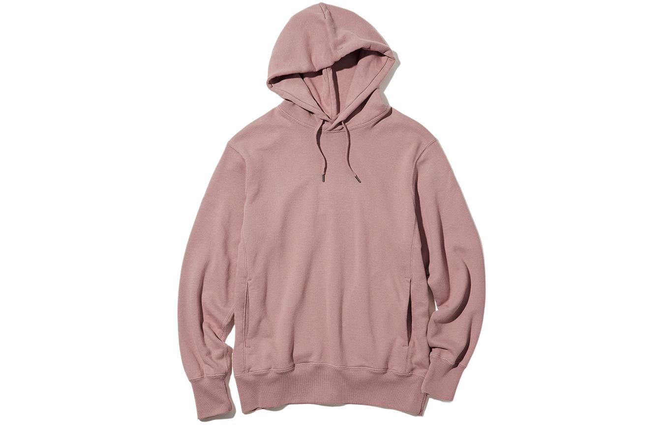 UNIQLO Solid Color Pink Pullover Hoodie Unisex 440530-10