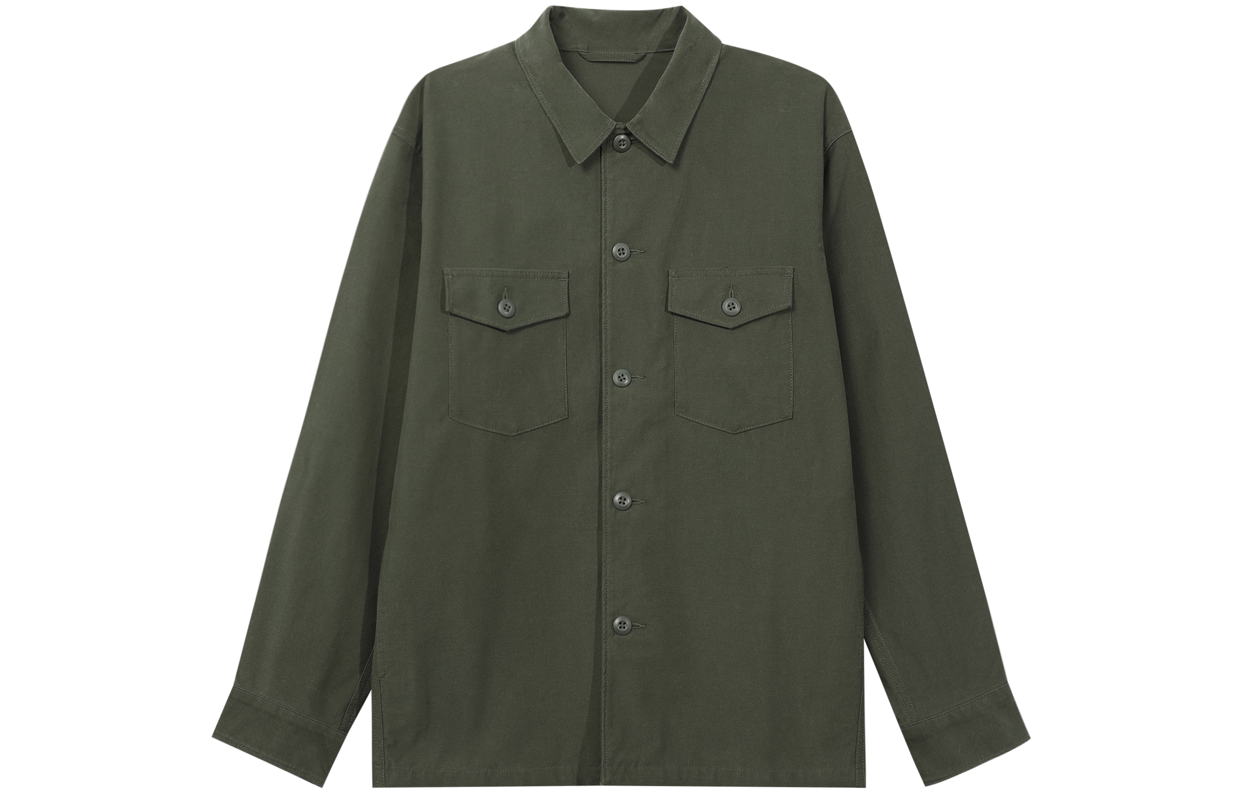 UNIQLO Solid Color Pocket Design Jacket Unisex Deep Olive Green 455093-57