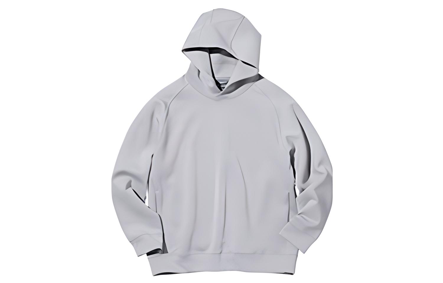 UNIQLO Solid Color Raglan Hoodie Light Gray 444969-02