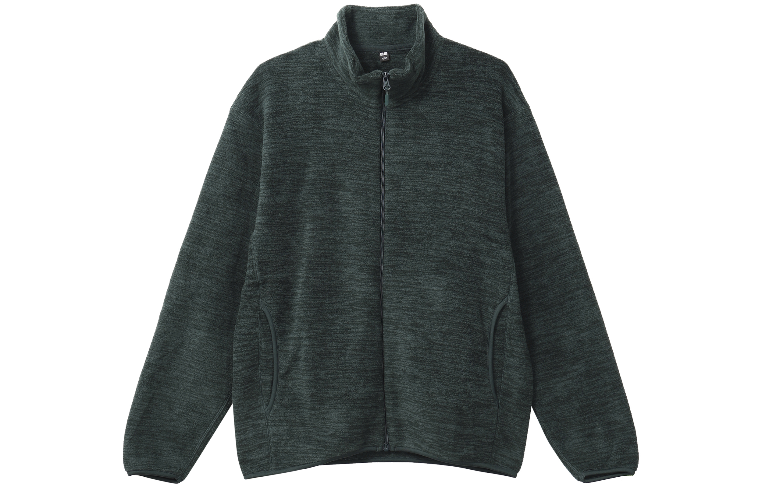 UNIQLO Solid Color Stand Collar Long Sleeve Jacket Unisex - Dark Green 464242-59