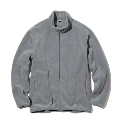 UNIQLO Solid Color Stand Collar Zip-Up Jacket Unisex - Lead Gray 450195-06