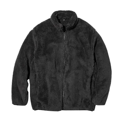 UNIQLO Solid Color Stand Collar Zip Jacket - Dark Gray 450198-08