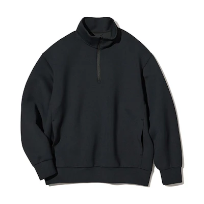 UNIQLO Solid Color Turtleneck Long Sleeve Sweatshirt Unisex Black 451688-09